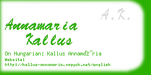 annamaria kallus business card